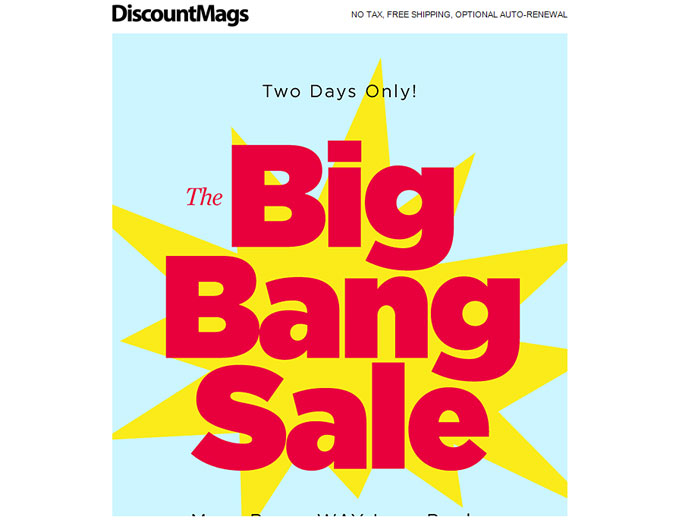 DiscountMags Weekend Magazine Sale
