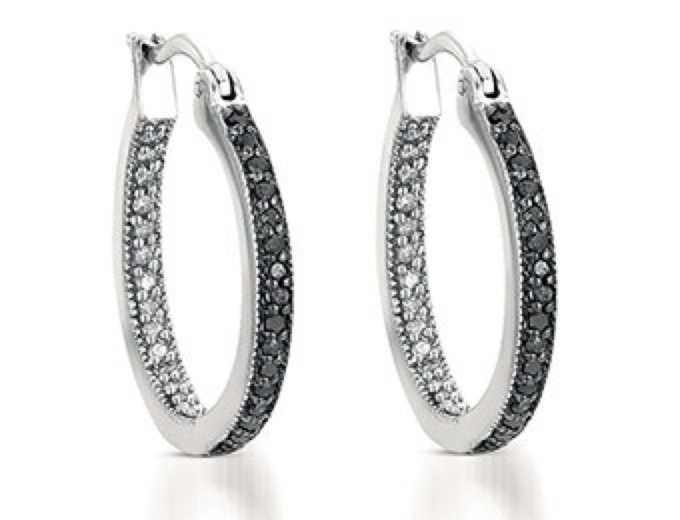 Genuine Black & White Diamond Earrings