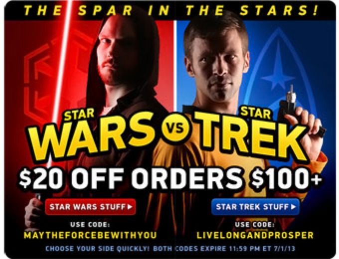 Deal: $20 off orders of $100+ on Star Trek Items