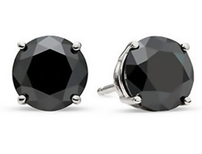 3/4-Carat Black Diamond Stud Earrings