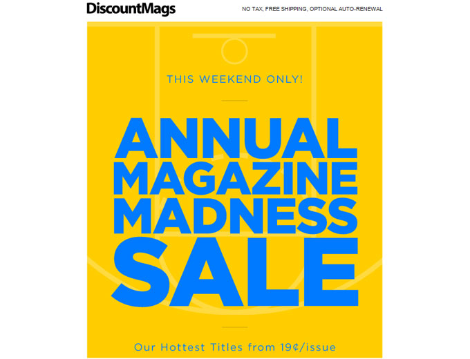 DiscountMags Annual Magazine Super Sale