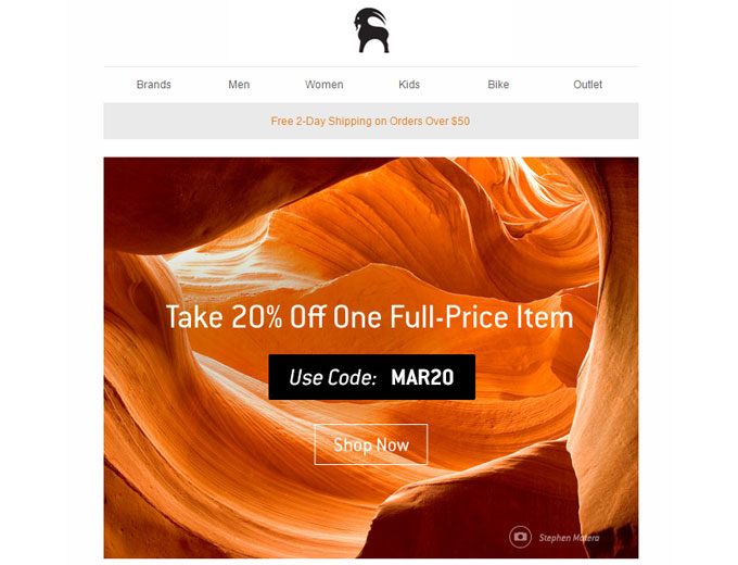 Save 20% off One Full-Priced Item at Backcountry