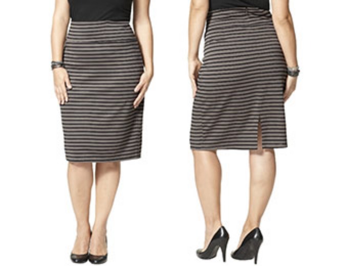 Mossimo Plus-Size Ponte Stripe Skirt