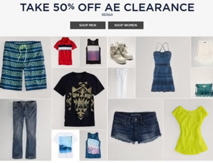 AE Clearance Apparel + Free Shipping