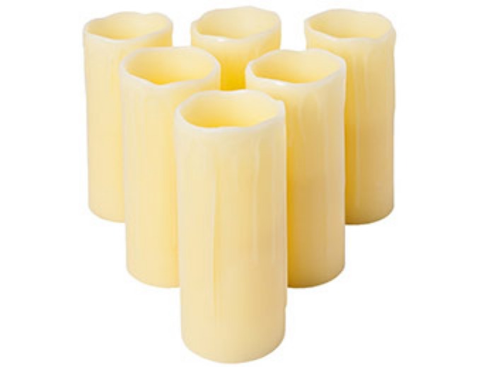 6 Flameless LED Pillar Candles