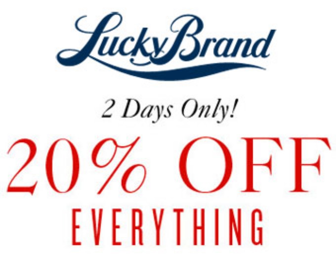 Extra 20% off Everything at Lucky Jeans