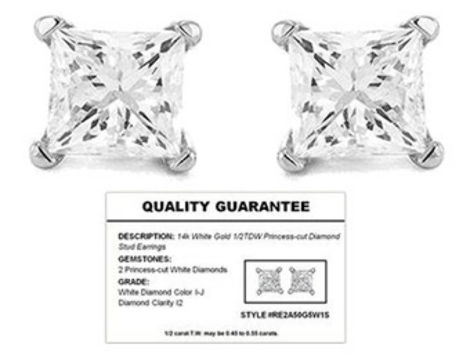 1/2 CTTW Diamond 14K White Gold Stud Earrings