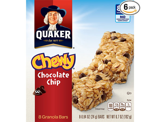Quaker Chewy Granola Bars, 8 Bars X 6 Boxes