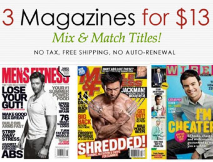 Deal: 3 for $13 Magazine Annual Subscription Sale