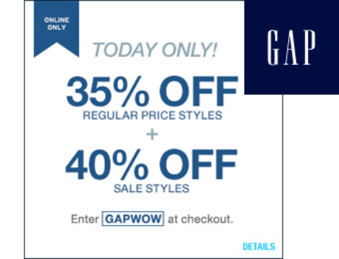 Sale Items & 35% off Regular Items at Gap