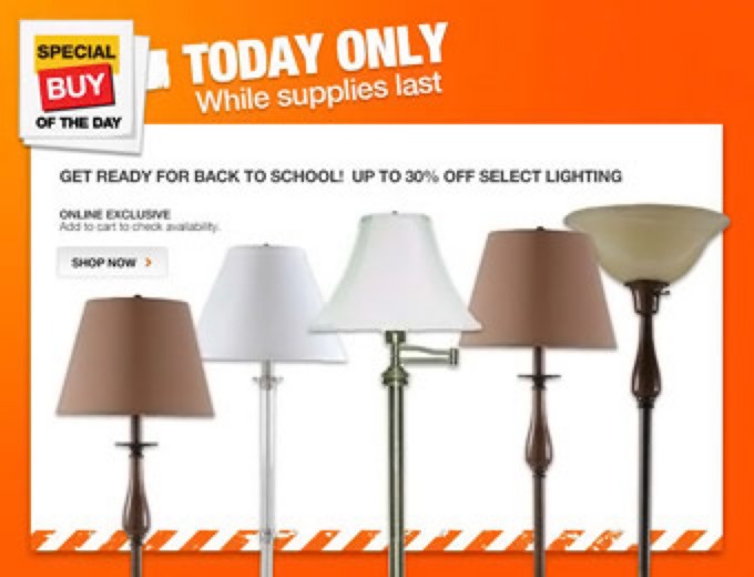 Lighting at Home Depot + Free Shipping