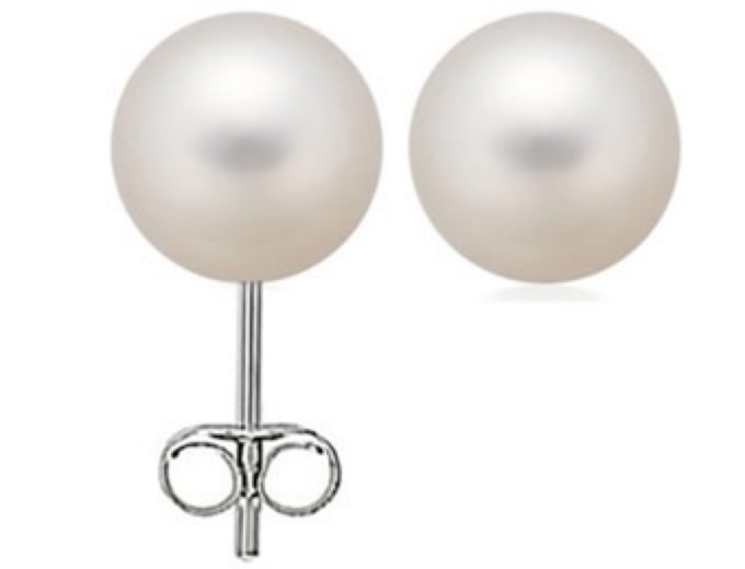 Sterling Silver 6mm White Pearl Earrings