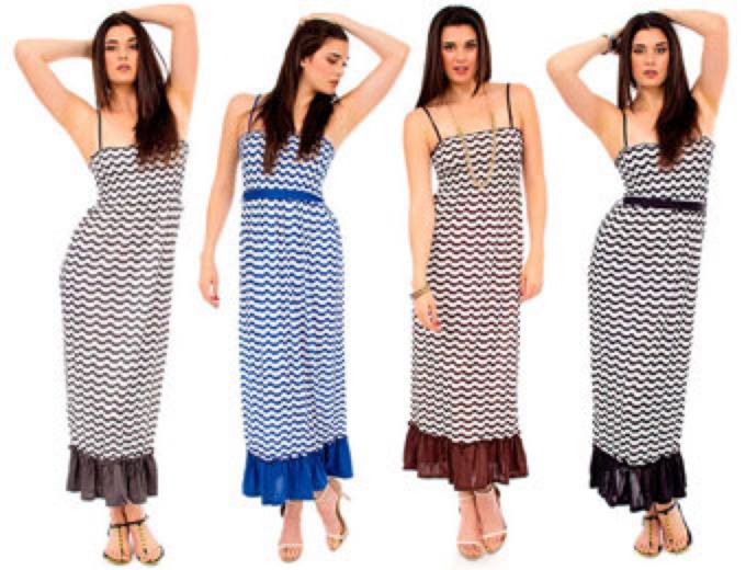 4 Christina Love Stripe Print Maxi Dresses