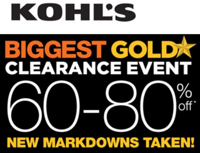 60-80% off Kohl's Gold Clearance Sale Event