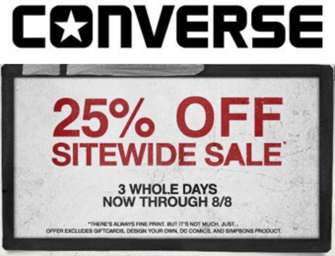Extra 25% off Sitewide Sale at Converse.com + FS