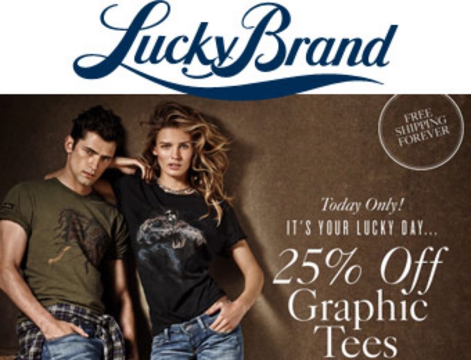 Extra 25% off Graphic Tees at Lucky Brand
