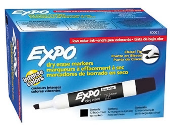 Expo Black Dry Erase Markers