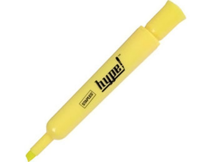 Staples Hype! Yellow Highlighters