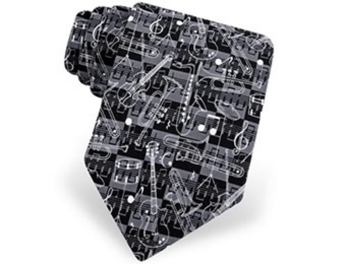 And The Band Played On Microfiber Tie
