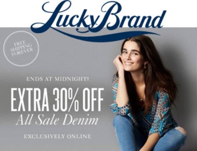 Extra 30% off All Sale Jeans at Lucky Brand + FS