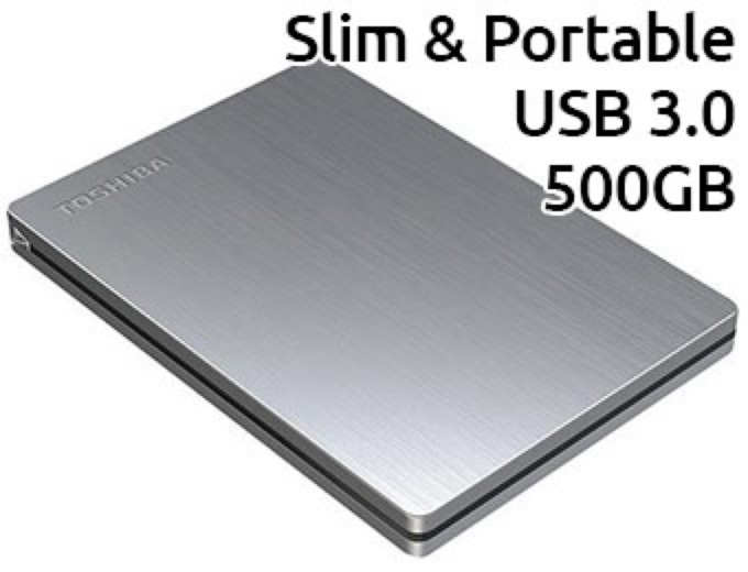 Toshiba Canvio Slim 500GB USB 3.0 Hard Drive