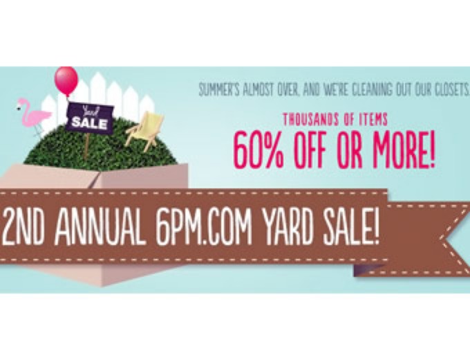 2nd Annual 6pm.com Yard Sale, 60% or More off + FS