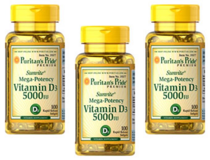 Puritan's Pride Vitamin D3 5000 IU Softgel Vitamins