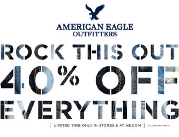 Extra 40% off Everything at American Eagle