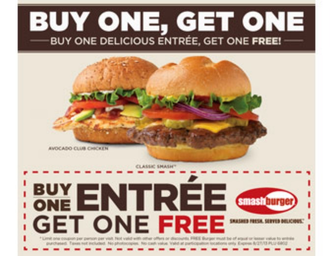 Buy One, Get One Free Entrée at Smashburger