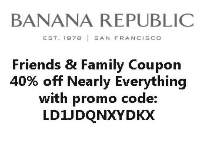 Extra 40% off Purchases at Banana Republic Online
