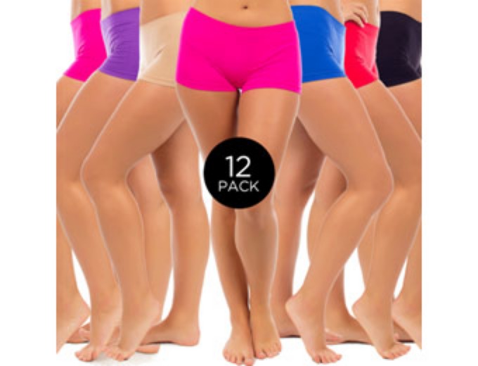 12-Pack Women's Seamless Boy Shorts + FS