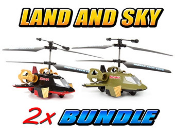 2-Pack Sigma 2CH Land and Sky RC Helicopters