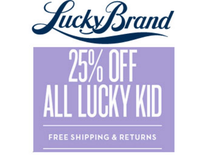 Extra 25% off Luck Brand Kid Clothes + FS