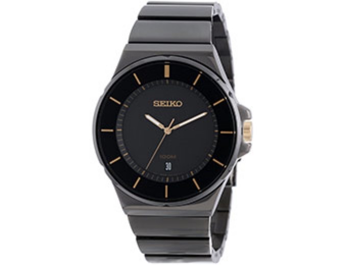 Seiko SGEG19 Black Stainless Steel Watch
