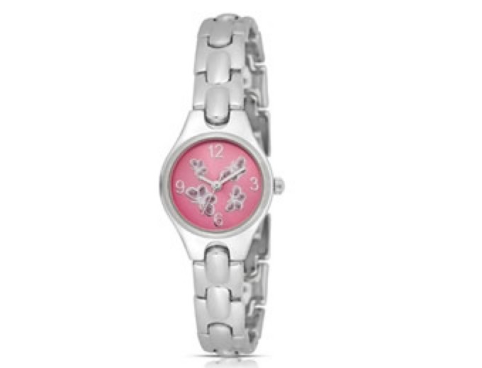 FMD Pink Crystal Butterfly Ladies Watch