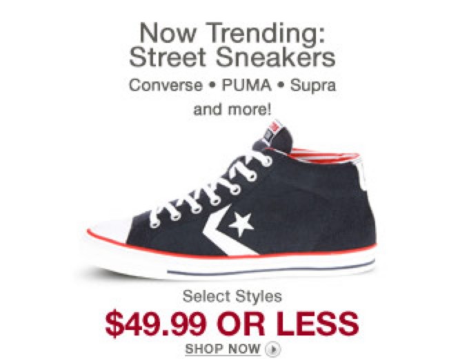 Deal: Street Sneakers $49.99 or Less + FS
