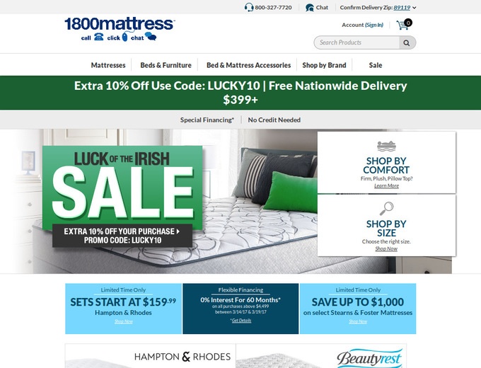 1800 Mattress Coupons & Promo Offer Code Discounts