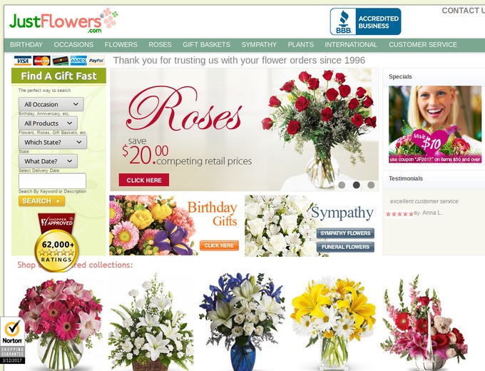 Just Flowers Coupons & Promotion Codes